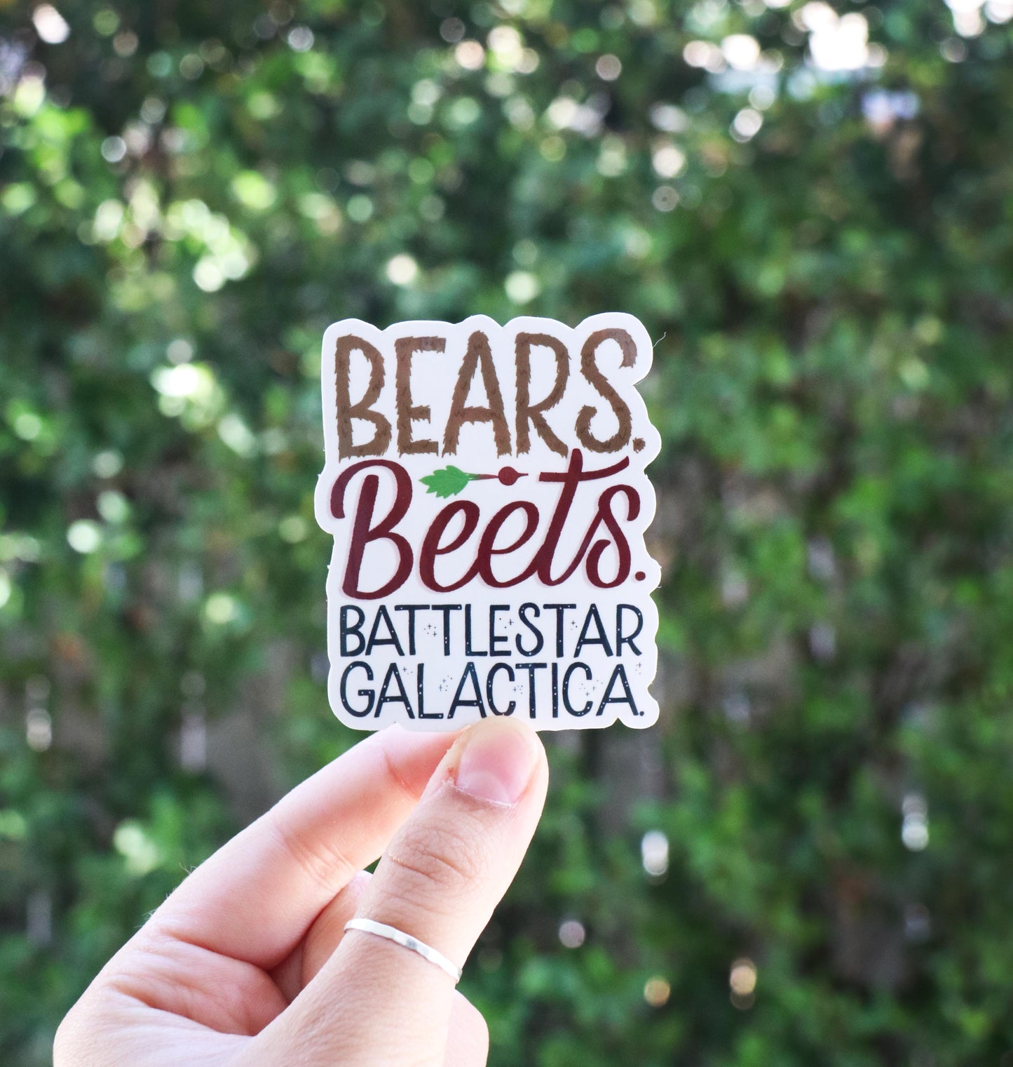 Bears. Beets. Battlestar Galactica. Sticker